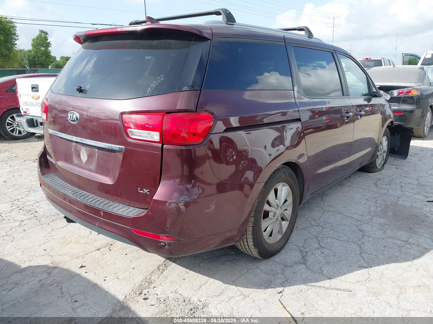 2017 Kia SEDONA VIN KNDMB5C17H6339523 IAAI salvage auction — FRONT END, Salvage (Texas), sold $175 on 2026-07-29 (photo 4)