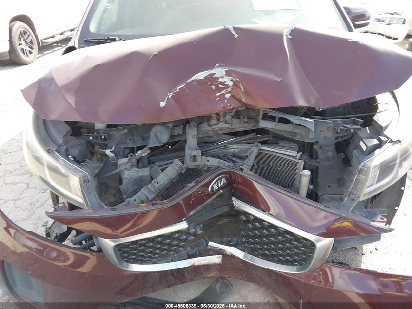 2017 Kia SEDONA VIN KNDMB5C17H6339523 IAAI salvage auction — FRONT END, Salvage (Texas), sold $175 on 2026-07-29 (photo 6)
