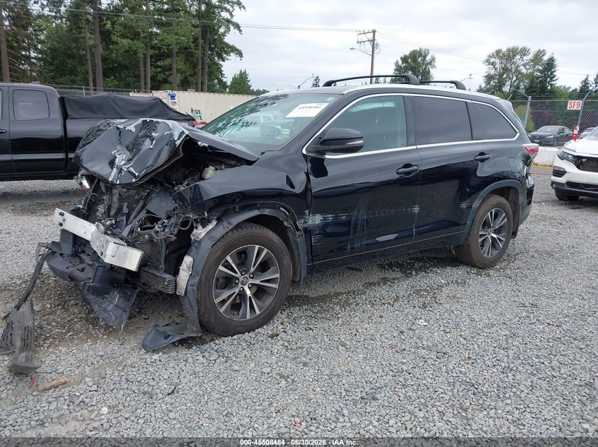 2016 Toyota Highlander VIN 5TDJKRFH0GS311273 IAAI salvage auction — FRONT END, Bill Of Sale (Washington), sold $3,950 on 2026-07-22 (photo 2)