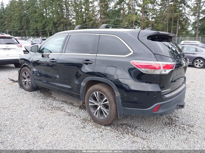 2016 Toyota Highlander VIN 5TDJKRFH0GS311273 IAAI salvage auction — FRONT END, Bill Of Sale (Washington), sold $3,950 on 2026-07-22 (photo 3)