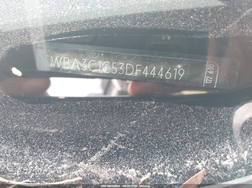 2013 BMW 3er VIN WBA3C1C53DF444619 IAAI salvage auction — LEFT SIDE, Salvage Title, sold $650 on 2026-07-29 (photo 9)