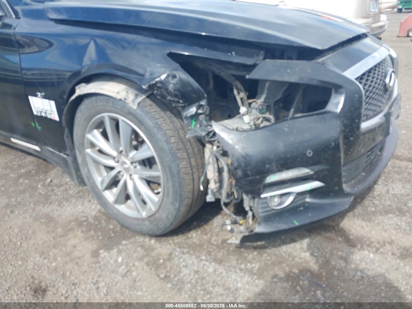 2014 Infiniti Q50 VIN JN1BV7AR5EM686538 IAAI salvage auction — FRONT END, Salvage Title, sold $25 on 2026-07-31 (photo 6)