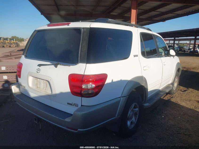 2001 Toyota Sequoia VIN 5TDZT34A01S052830 IAAI salvage auction — NORMAL WEAR, Clear (Arizona), sold $300 on 2026-07-21 (photo 4)