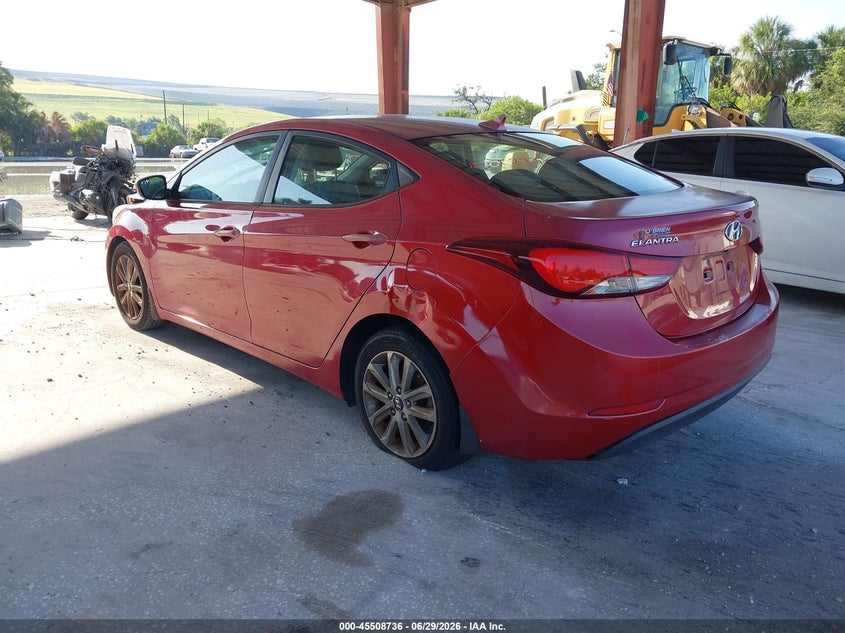 2016 Hyundai Elantra VIN KMHDH4AE4GU511057 IAAI salvage auction — NORMAL WEAR, Clear (Florida), sold $1,100 on 2026-07-07 (photo 3)