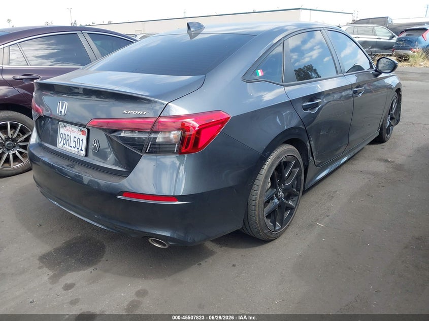 2022 Honda Civic VIN 2HGFE2F55NH585110 IAAI salvage auction — LEFT FRONT, Salvage Title, sold $4,950 on 2026-07-31 (photo 4)
