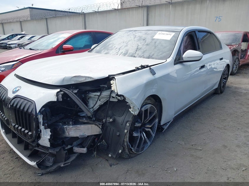 2024 BMW I7 VIN WBY53EJ00RCP92198 IAAI salvage auction — LEFT FRONT, Salvage Certificate (California), sold $28,450 on 2026-08-05 (photo 2)