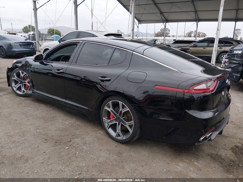 2019 Kia Stinger VIN KNAE55LC1K6059906 IAAI salvage auction — LEFT FRONT, Salvage (California), sold $6,400 on 2026-07-21 (photo 3)