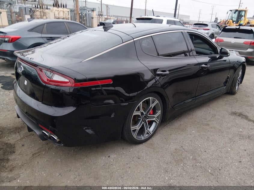 2019 Kia Stinger VIN KNAE55LC1K6059906 IAAI salvage auction — LEFT FRONT, Salvage (California), sold $6,400 on 2026-07-21 (photo 4)