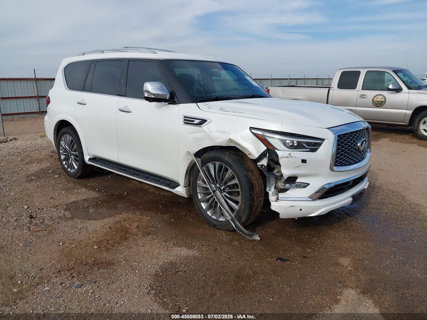 2021 Infiniti Qx80 VIN JN8AZ2BE4M9270661 IAAI salvage auction — SIDE, Salvage Title, sold $17,100 on 2026-07-31 (photo 1)