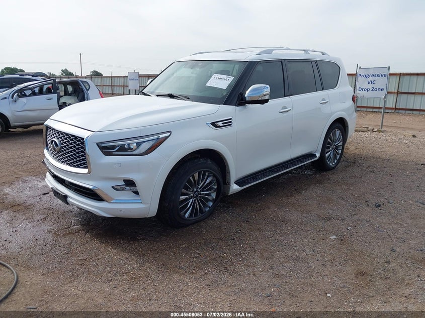 2021 Infiniti Qx80 VIN JN8AZ2BE4M9270661 IAAI salvage auction — SIDE, Salvage Title, sold $17,100 on 2026-07-31 (photo 2)