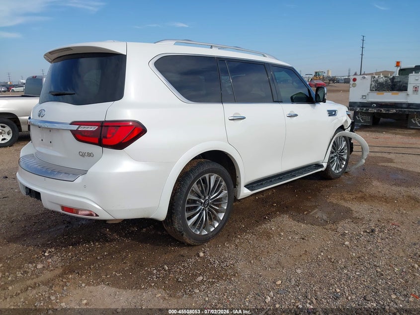 2021 Infiniti Qx80 VIN JN8AZ2BE4M9270661 IAAI salvage auction — SIDE, Salvage Title, sold $17,100 on 2026-07-31 (photo 4)