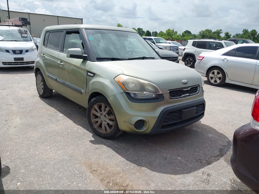 2013 Kia Soul VIN KNDJT2A57D7603977 IAAI salvage auction — NORMAL WEAR, Original (Texas), sold $25 on 2026-07-29 (photo 1)