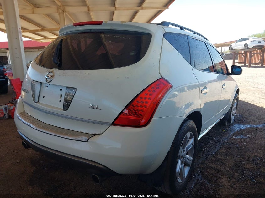 2006 Nissan Murano VIN JN8AZ08T66W419019 IAAI salvage auction — NORMAL WEAR, Clear (Arizona), sold $25 on 2026-07-28 (photo 4)