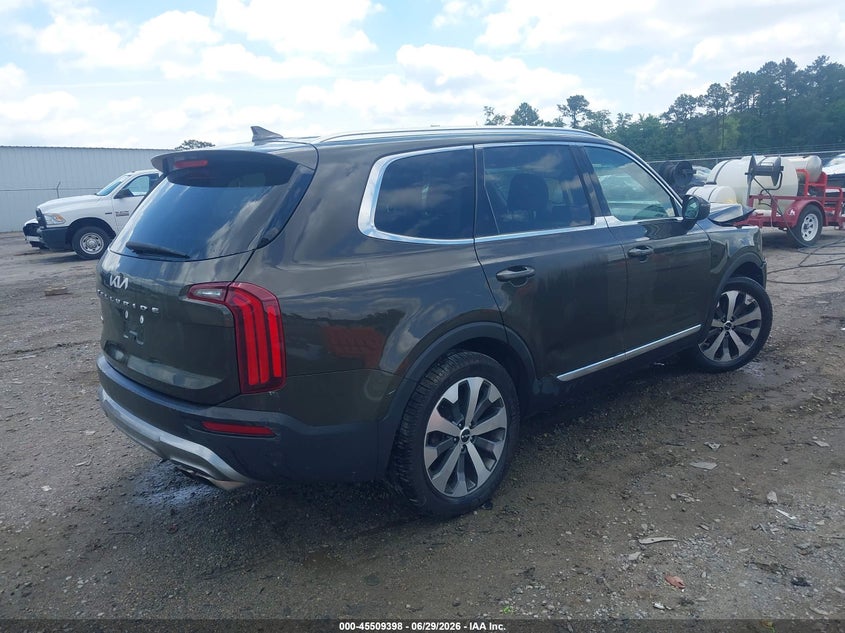 2022 Kia Telluride VIN 5XYP3DHC5NG231442 IAAI salvage auction — FRONT & REAR, Salvage (Virginia), sold $6,500 on 2026-07-31 (photo 4)
