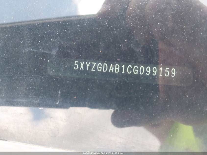 2012 Hyundai Santa fe VIN 5XYZGDAB1CG099159 IAAI salvage auction — NORMAL WEAR, Clear (North Carolina), sold $875 on 2026-07-22 (photo 9)