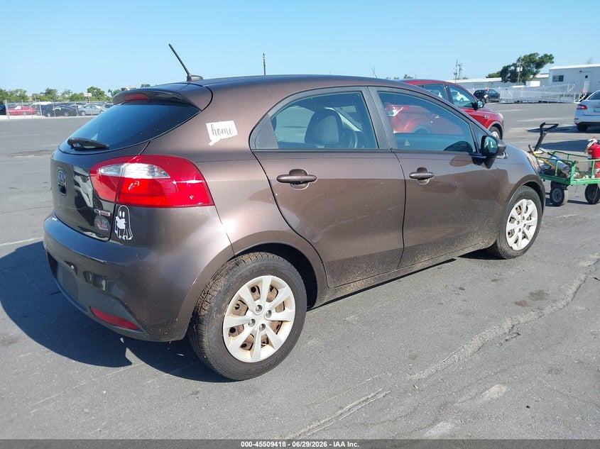 2012 Kia Rio VIN KNADN5A36C6027808 IAAI salvage auction — NORMAL WEAR, Clear (Florida), sold $525 on 2026-07-29 (photo 4)
