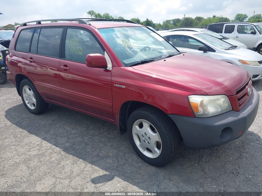 2005 Toyota Highlander VIN JTEEP21A550128838 IAAI salvage auction — NORMAL WEAR, Clear (Virginia), sold $1,500 on 2026-07-14 (photo 1)