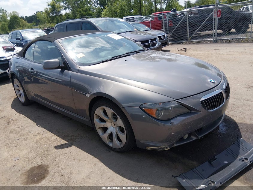 2006 BMW 6er VIN WBAEK134X6CN76820 IAAI salvage auction — REAR END, Salvage (Ohio), sold $1,050 on 2026-08-04 (photo 1)