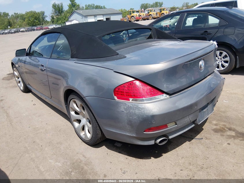 2006 BMW 6er VIN WBAEK134X6CN76820 IAAI salvage auction — REAR END, Salvage (Ohio), sold $1,050 on 2026-08-04 (photo 3)