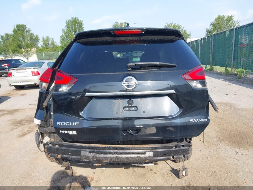 2017 Nissan Rogue VIN KNMAT2MV6HP504276 IAAI salvage auction — FRONT & REAR, Salvage Title, sold $400 on 2026-07-14 (photo 6)