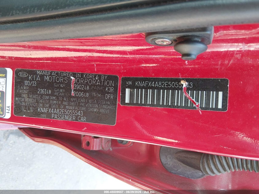 2014 Kia Forte VIN KNAFX4A82E5055543 IAAI salvage auction — NORMAL WEAR, Clear (Connecticut), sold $450 on 2026-07-30 (photo 9)