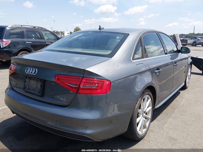 2014 Audi A4 VIN WAUFFAFL9EN026104 IAAI salvage auction — FRONT END, Clear (New Jersey), sold $1,500 on 2026-07-20 (photo 4)