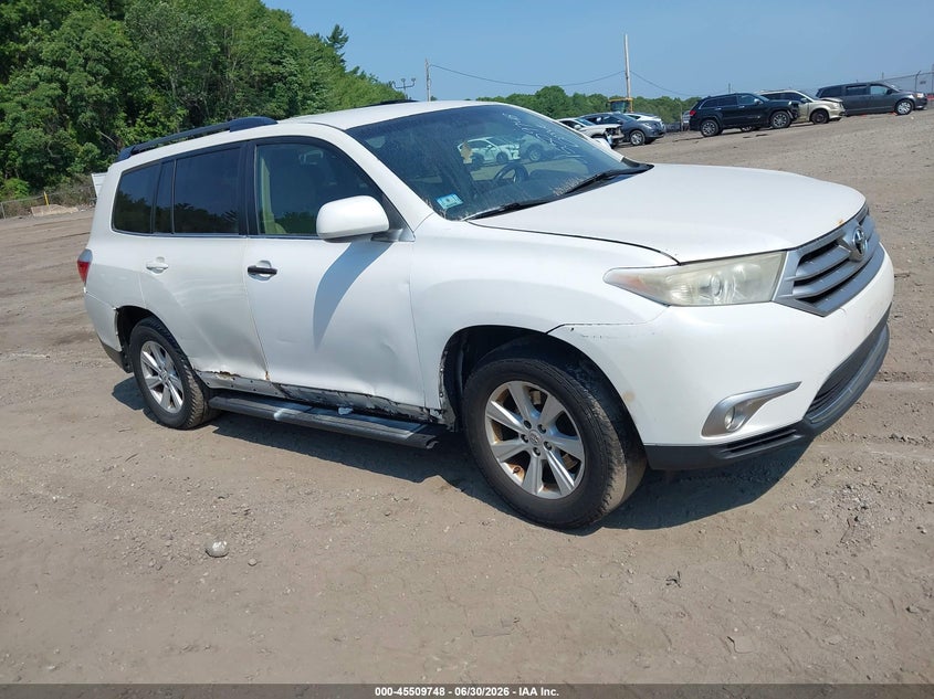 2012 Toyota Highlander VIN 5TDBK3EH4CS159902 IAAI salvage auction — NORMAL WEAR, Clear (Massachusetts), sold $1,250 on 2026-07-28 (photo 1)