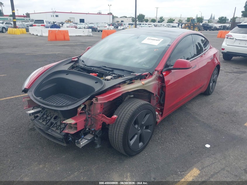 2021 Tesla Model 3 VIN 5YJ3E1EB2MF055877 IAAI salvage auction — FRONT END, Salvage (California), sold $4,700 on 2026-07-10 (photo 2)