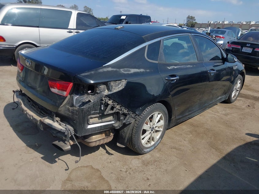 2018 Kia Optima VIN 5XXGT4L36JG217653 IAAI salvage auction — REAR END, Salvage Title, sold $2,425 on 2026-07-22 (photo 4)