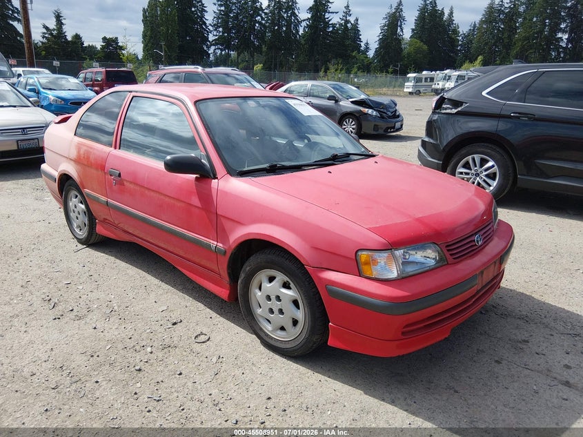 1998 Toyota Tercel VIN JT2AC52L6W0310803 IAAI salvage auction — FRONT & REAR, Clear (Washington), sold $825 on 2026-07-29 (photo 1)