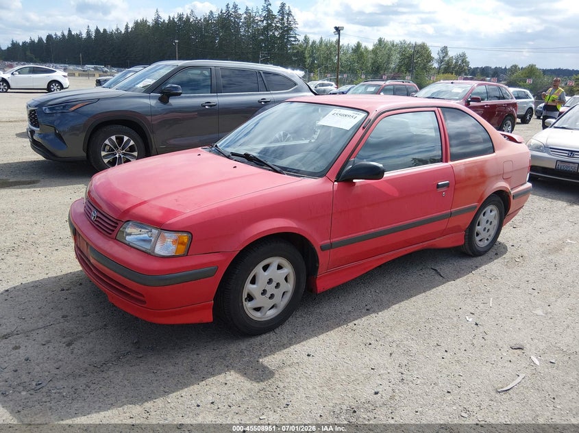 1998 Toyota Tercel VIN JT2AC52L6W0310803 IAAI salvage auction — FRONT & REAR, Clear (Washington), sold $825 on 2026-07-29 (photo 2)