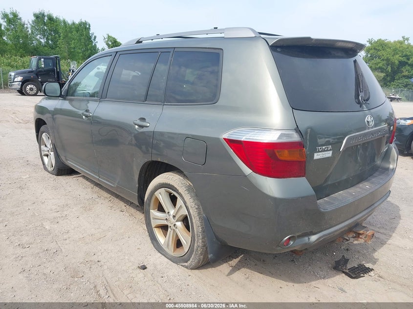 2008 Toyota Highlander VIN JTEES43A682032765 IAAI salvage auction — NORMAL WEAR, Clear (New York), sold $2,775 on 2026-07-09 (photo 3)