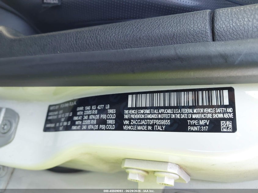 2015 Jeep Renegade VIN ZACCJADT0FPB59855 IAAI salvage auction — NORMAL WEAR, Clear (Georgia), sold $1,025 on 2026-07-28 (photo 9)