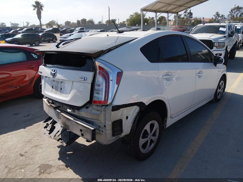 2012 Toyota Prius VIN JTDKN3DU2C5391149 IAAI salvage auction — LEFT REAR, Salvage Title, sold $1,250 on 2026-07-29 (photo 4)