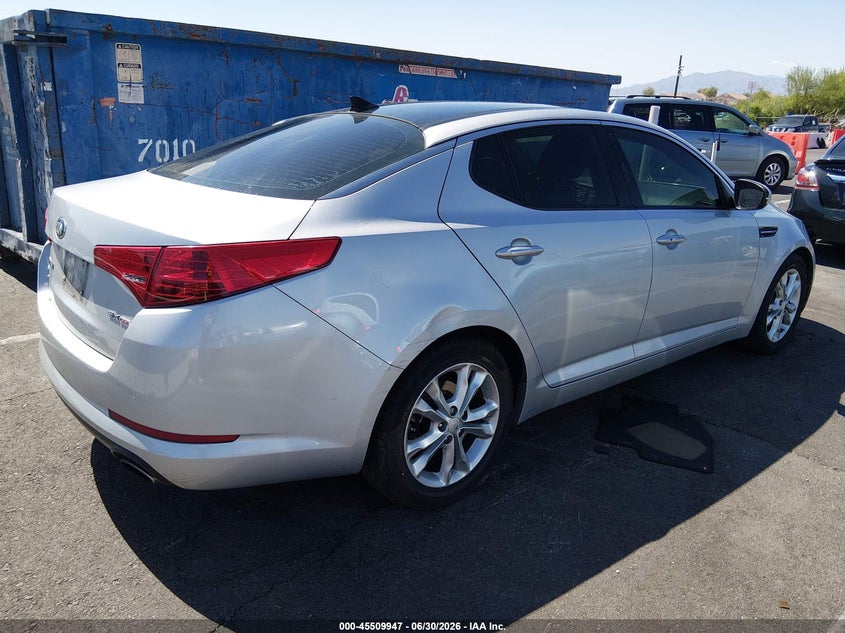 2013 Kia Optima VIN 5XXGN4A70DG252628 IAAI salvage auction — NORMAL WEAR, Clear (California), sold $1,100 on 2026-07-10 (photo 4)