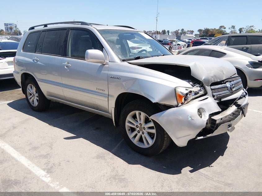 2006 Toyota Highlander VIN JTEEW21A260033593 IAAI salvage auction — FRONT END, Salvage (California), sold $550 on 2026-07-30 (photo 1)