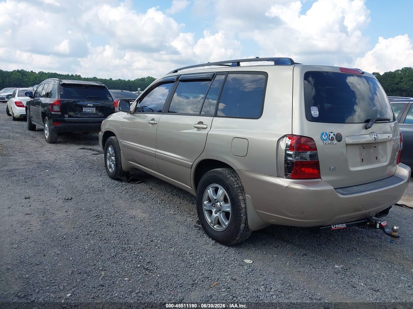 2006 Toyota Highlander VIN JTEGP21A560119731 IAAI salvage auction — NORMAL WEAR, Clear (South Carolina), sold $1,050 on 2026-07-14 (photo 3)