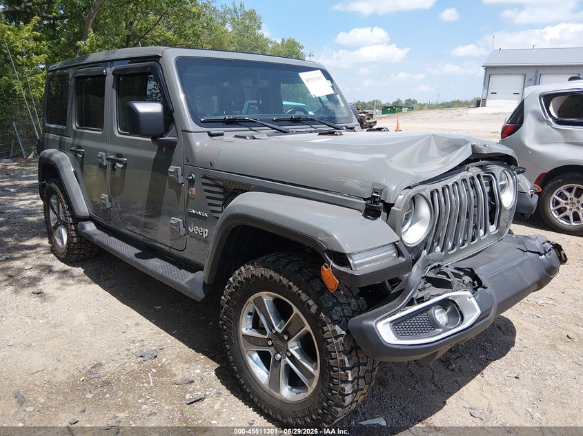 2021 Jeep Wrangler / VIN 1C4HJXEG1MW608305 IAAI salvage auction — FRONT END, Salvage Title, sold $11,100 on 2026-08-01 (photo 1)