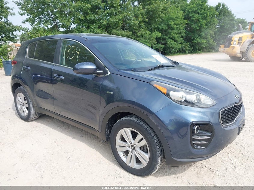 2017 Kia Sportage VIN KNDPMCAC8H7178593 IAAI salvage auction — HAIL, Salvage Title, sold $25 on 2026-07-29 (photo 1)
