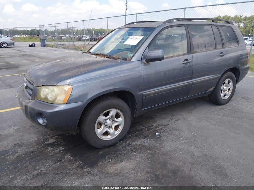 2003 Toyota Highlander VIN JTEGD21A930072921 IAAI salvage auction — NORMAL WEAR, Clear (South Carolina), sold $1,400 on 2026-07-15 (photo 2)