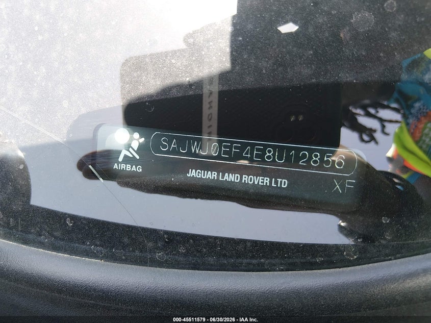 2014 Jaguar Xf VIN SAJWJ0EF4E8U12856 IAAI salvage auction — NORMAL WEAR, Original (Texas), sold $1,850 on 2026-07-20 (photo 9)