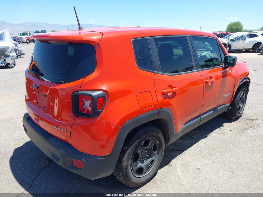 2019 Jeep Renegade VIN ZACNJAAB2KPK95086 IAAI salvage auction — RIGHT FRONT, Salvage (Arizona), sold $1,350 on 2026-07-23 (photo 4)