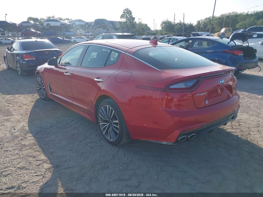 2019 Kia Stinger VIN KNAE25LA5K6054716 IAAI salvage auction — RIGHT FRONT, Rebuildable (Florida), sold $725 on 2026-07-28 (photo 3)