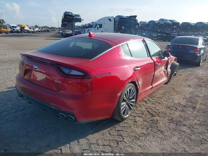 2019 Kia Stinger VIN KNAE25LA5K6054716 IAAI salvage auction — RIGHT FRONT, Rebuildable (Florida), sold $725 on 2026-07-28 (photo 4)