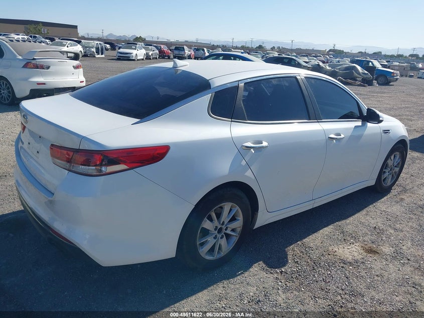 2016 Kia Optima VIN KNAGT4L30G5077254 IAAI salvage auction — NORMAL WEAR, Clear (California), sold $1,675 on 2026-07-23 (photo 4)