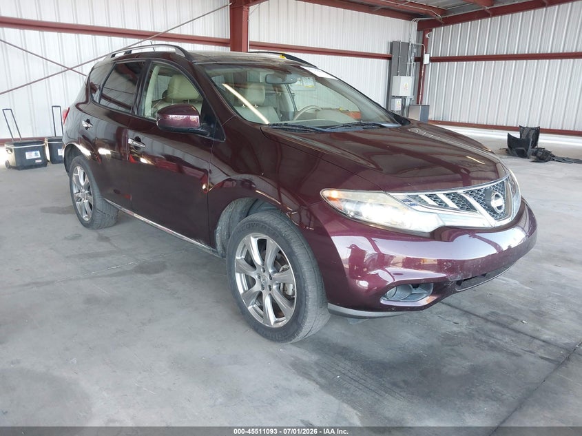 2014 Nissan Murano VIN JN8AZ1MW2EW503925 IAAI salvage auction — NORMAL WEAR, Duplicate Paperwork (California), sold $1,300 on 2026-07-14 (photo 1)