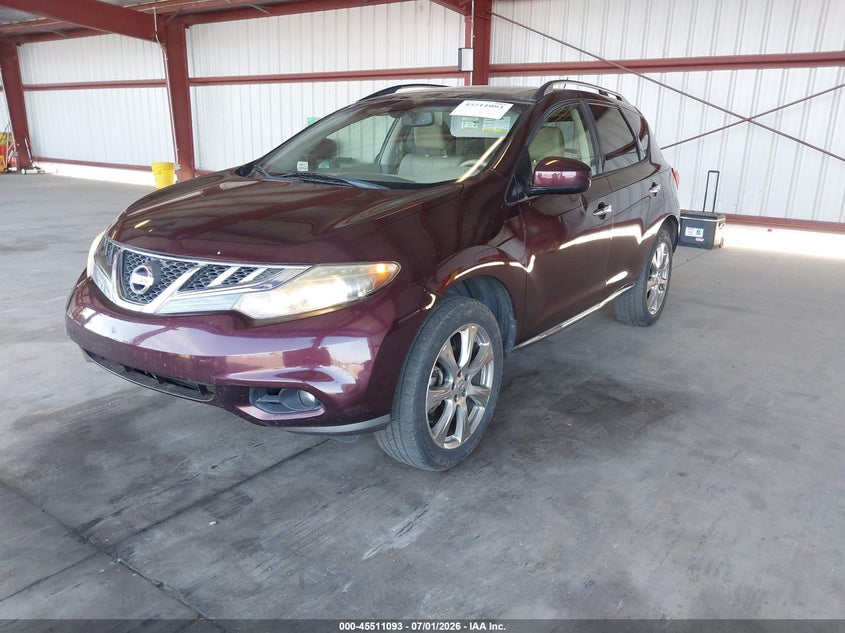 2014 Nissan Murano VIN JN8AZ1MW2EW503925 IAAI salvage auction — NORMAL WEAR, Duplicate Paperwork (California), sold $1,300 on 2026-07-14 (photo 2)