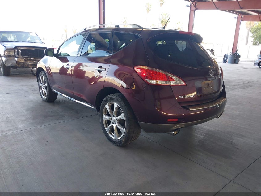 2014 Nissan Murano VIN JN8AZ1MW2EW503925 IAAI salvage auction — NORMAL WEAR, Duplicate Paperwork (California), sold $1,300 on 2026-07-14 (photo 3)