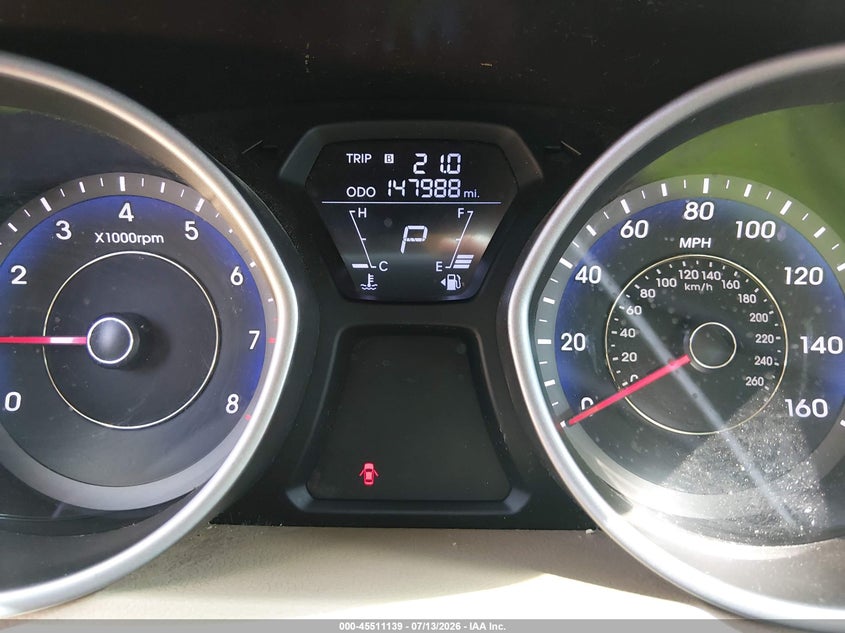 2013 Hyundai Elantra VIN KMHDH4AE6DU726029 IAAI salvage auction — NORMAL WEAR, Restored (Arizona), sold $200 on 2026-07-28 (photo 7)