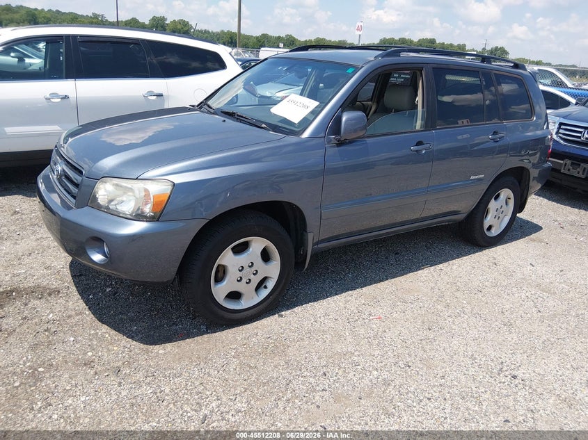 2006 Toyota Highlander VIN JTEEP21A960182578 IAAI salvage auction — NORMAL WEAR, Clear (Maryland), sold $875 on 2026-07-06 (photo 2)